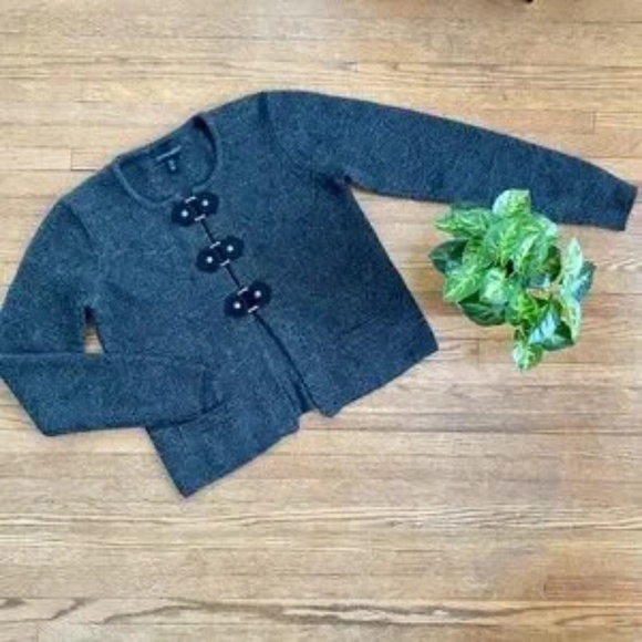 Cynthia Rowley Charcoal Gray Toggle Front Cardigan Sweater Size M - Picture 7 of 7